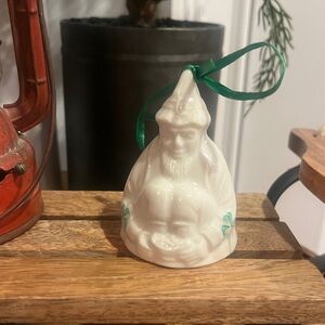 Belleek Irish Porcelain Leprechaun Bell Ornament